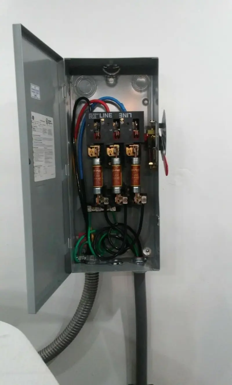 Three-phase disconnect switch installed for Electrical Wiring & Rewiring in Evergreen